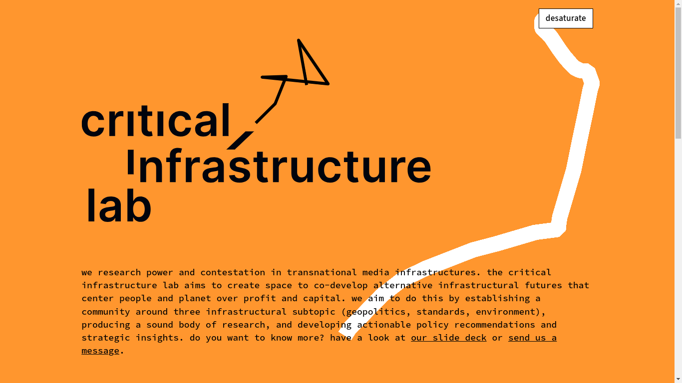 screenshot website critical infralab amsterdam
