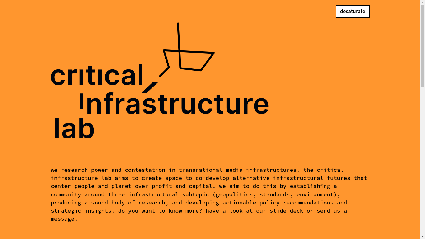 screenshot website critical infralab amsterdam